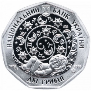 Аверс монеты Украина, 2 гривны, 2015, Детский гороскоп - Козерожек