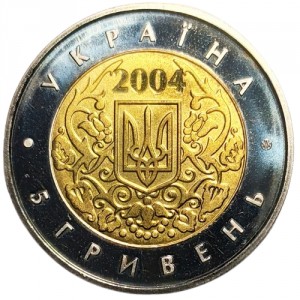 Аверс монеты Украина, 5 гривен, 2004, 50 лет членству Украины в ЮНЕСКО