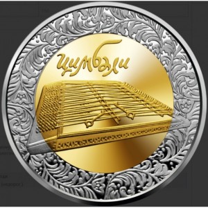 Реверс монеты Украина, 5 гривен, 2006, Народные музыкальные инструменты - Цимбалы