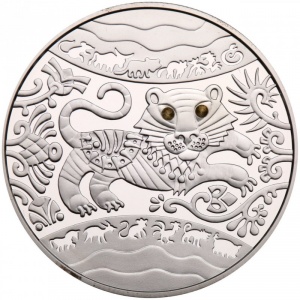 Реверс монеты Украина, 5 гривен, 2010, Восточный календарь - Год тигра