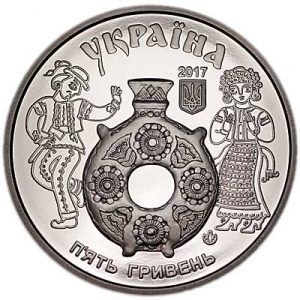 Аверс монеты Украина, 5 гривен, 2017, Украинское наследие - Косовская роспись