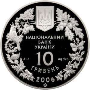 Аверс монеты Украина, 10 гривен, 2006, Флора и фауна - Кузнечик украинский