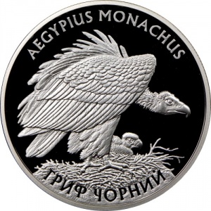 Реверс монеты Украина, 10 гривен, 2008, Флора и фауна - Черный гриф