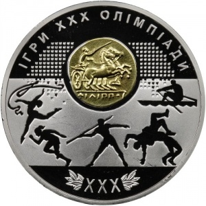 Реверс монеты Украина, 10 гривен, 2012, XXX летние Олимпийские Игры, Лондон 2012