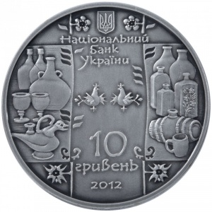 Аверс монеты Украина, 10 гривен, 2012, Народные промыслы и ремесла Украины - Стеклодув
