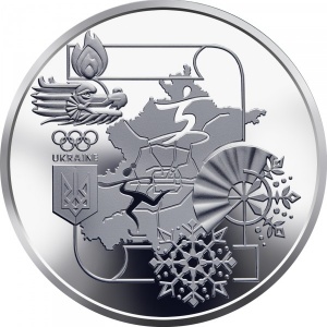 Реверс монеты Украина, 10 гривен, 2022, XXIV зимние Олимпийские игры, Пекин 2022