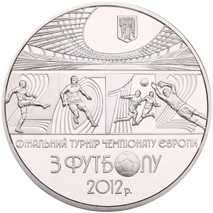 Реверс монеты Украина, 20 гривен, 2011, Финальный турнир чемпионата Европы по футболу 2012