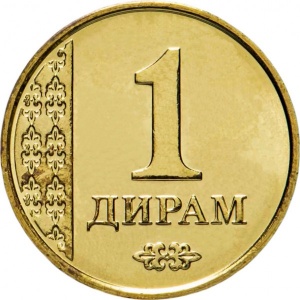 Реверс монеты Таджикистан, 1 дирам, 2011