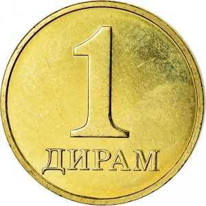 Реверс монеты Таджикистан, 1 дирам, 2019