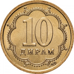 Реверс монеты Таджикистан, 10 дирамов, 2006