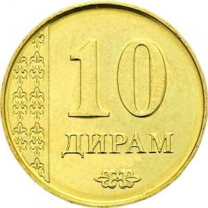 Реверс монеты Таджикистан, 10 дирамов, 2011
