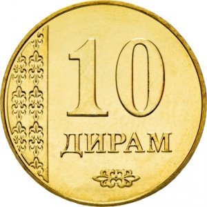 Реверс монеты Таджикистан, 10 дирамов, 2017-2018