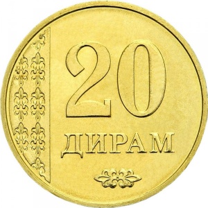 Реверс монеты Таджикистан, 20 дирамов, 2011