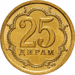 Реверс монеты Таджикистан, 25 дирамов, 2006
