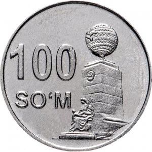 Реверс монеты Узбекистан, 100 сумов, 2018