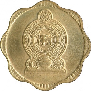 Аверс монеты Шри-Ланка, 10 центов, 1975