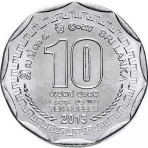 Реверс монеты Шри-Ланка, 10 рупий, 2013-2016
