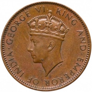 Аверс монеты Шри-Ланка, 1 цент, 1937-1942