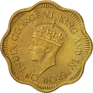 Аверс монеты Шри-Ланка, 10 центов, 1944