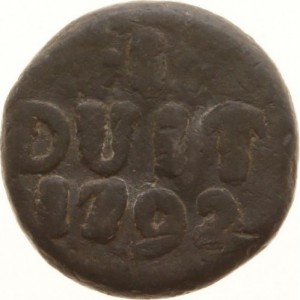 Реверс монеты Шри-Ланка, 1 дуит, 1792-1793