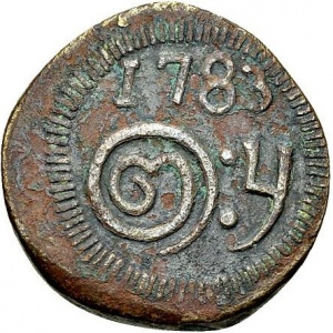 Реверс монеты Шри-Ланка, 2 стювера, 1783-1793