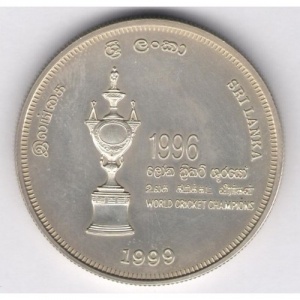 Аверс монеты Шри-Ланка, 1000 рупий, 1999, Чемпионат мира по крикету 1996