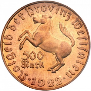 Аверс монеты Германия, 500 марок, 1922