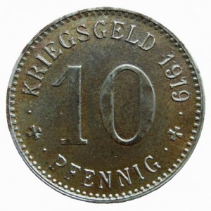 Реверс монеты Германия, 10 пфеннигов, 1919