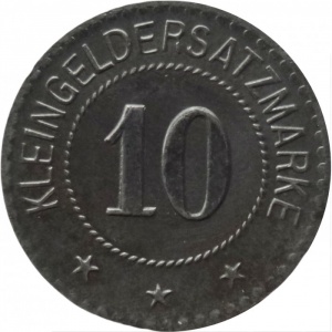 Реверс монеты Германия, 10 пфеннигов, 1917, Железо, магнетик