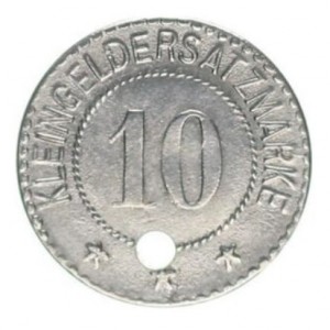 Реверс монеты Германия, 10 пфеннигов, 1917, С отверстием