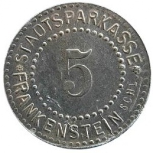Реверс монеты Германия, 5 пфеннигов, 1917, Цинк, не магнетик