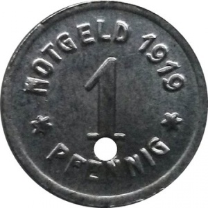 Реверс монеты Германия, 1 пфенниг, 1919
