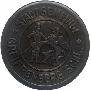 Аверс монеты Германия, 10 пфеннигов, 1919, Надпись "GREIFFENBERG"