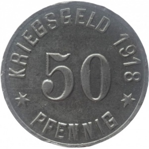 Реверс монеты Германия, 50 пфеннигов, 1918, Гладкий гурт