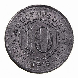Реверс монеты Германия, 10 пфеннигов, 1918, Железо, магнетик. Диаметр 23 мм. Без отверстия