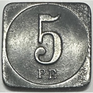 Реверс монеты Германия, 5 пфеннигов, 1917, Железо, магнетик