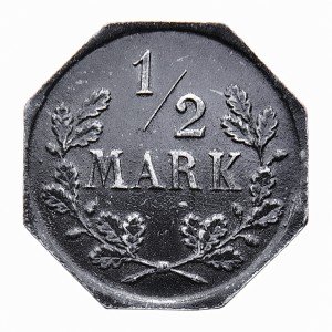 Реверс монеты Германия, ½ марки, 1918, Железо, магнетик