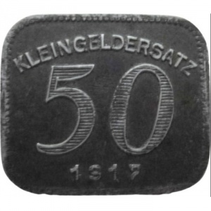 Реверс монеты Германия, 50 пфеннигов, 1917, Железо, магнетик