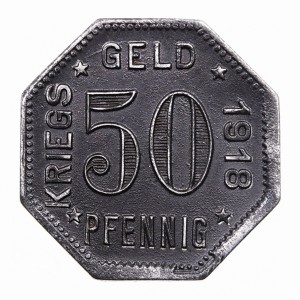 Реверс монеты Германия, 50 пфеннигов, 1918, Железо, магнетик