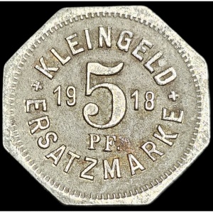 Реверс монеты Германия, 5 пфеннигов, 1918
