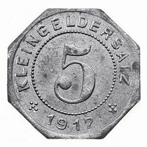 Реверс монеты Германия, 5 пфеннигов, 1917, Железо, магнетик