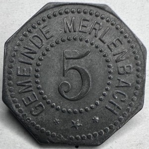 Аверс монеты Германия, 5 пфеннигов, 1918, Без отверстия. Цинк /серый цвет/