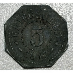 Реверс монеты Германия, 5 пфеннигов, 1917