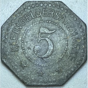Реверс монеты Германия, 5 пфеннигов, 1917, Без отверстия