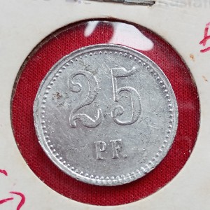 Реверс монеты Германия, 25 пфеннигов, 1917, Частный выпуск - Военный потребительский кооператив. Номинал только на ре…