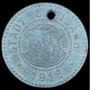 Аверс монеты Германия, 10 пфеннигов, 1918, С отверстием