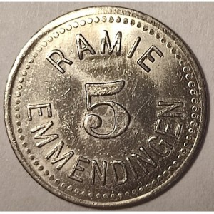 Аверс монеты Германия, 5 пфеннигов, 1918, Частный выпуск - Прядильная фабрика