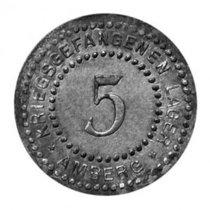 Аверс монеты Германия, 5 пфеннигов, 1914, Лагерь для военнопленных. Без отверстия
