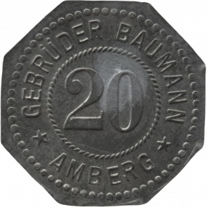 Аверс монеты Германия, 20 пфеннигов, 1917, Частный выпуск - Эмалировочно-штамповочный завод братьев Бауман