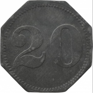 Реверс монеты Германия, 20 пфеннигов, 1917, Частный выпуск - Эмалировочно-штамповочный завод братьев Бауман